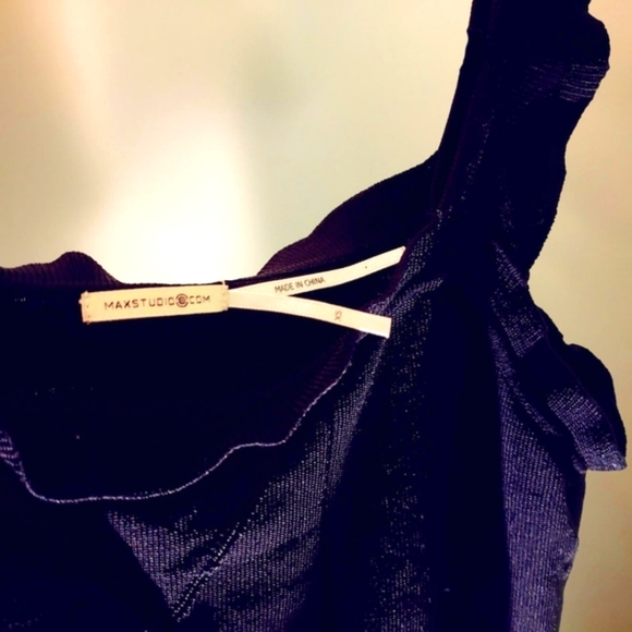 Max Studio Black Sleeveless Ruffled Top - XS - Picture 2 of 5